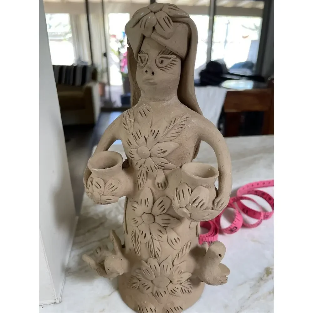 Theodora Blanco Style Oaxaca Clay Figurine Of Frida.